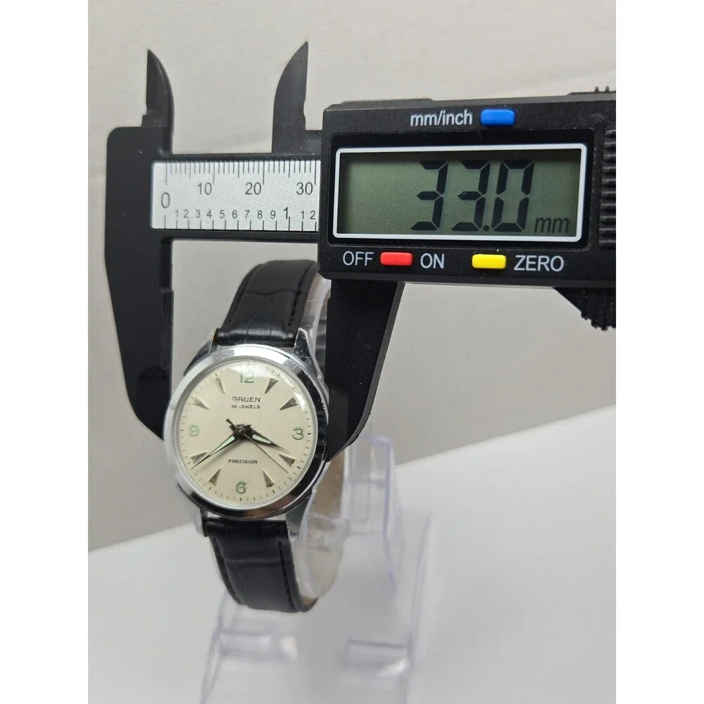 Vintage 1970s Gruen Precision New York 19 Jewel Manual Wind Mens Watch - Read